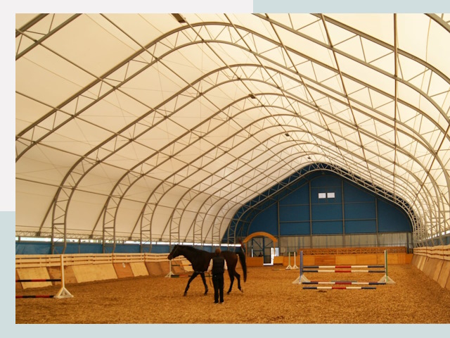 Строительство конных манежей в Канске