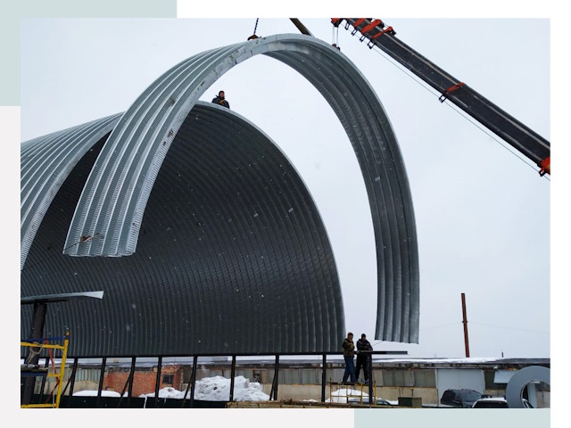 Полукруглые ангары в Канске